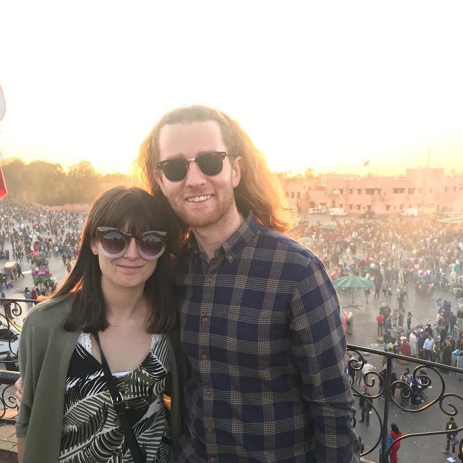 Roof top balcony over looking Jemaa el-Fnaa in Marrakech / 2019