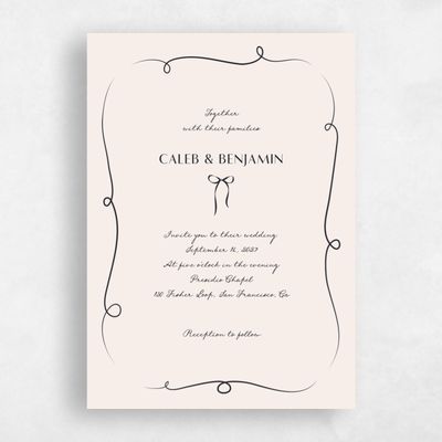 Multi-Colored Wedding Invitation - Kasey Portrait