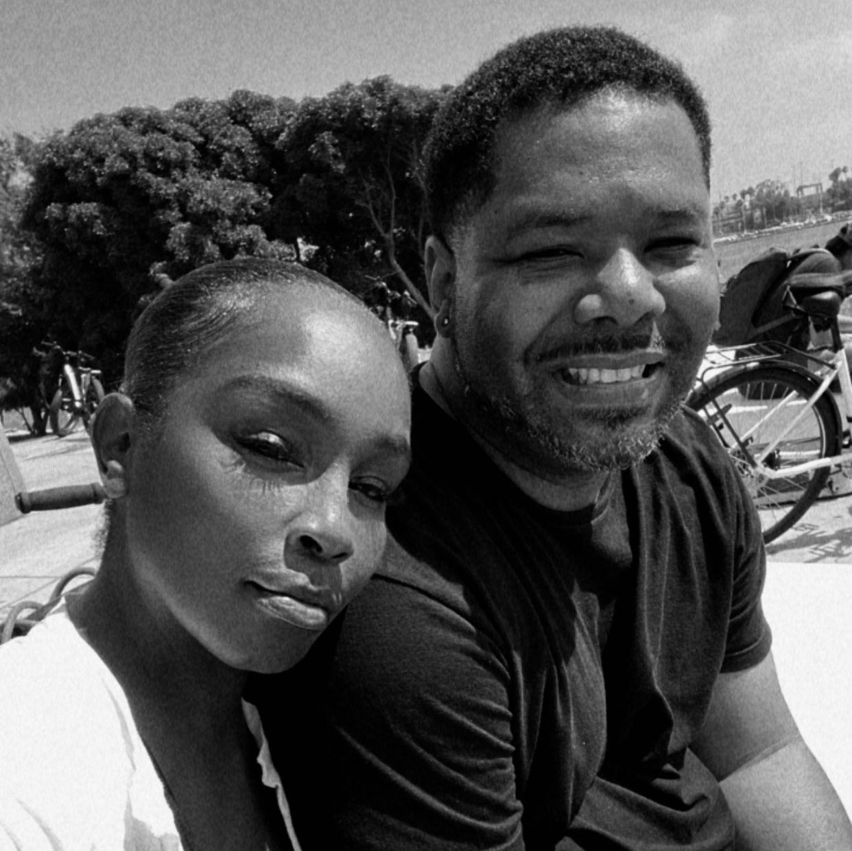 Our first photo together, a casual stop during a bike ride on the Long Beach pier.