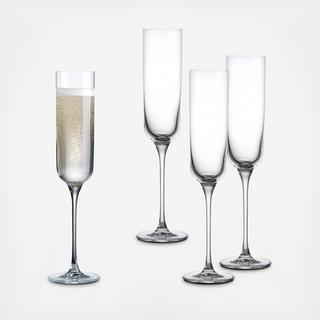 Linea Handblown European All Purpose Champagne Glass, Set of 4