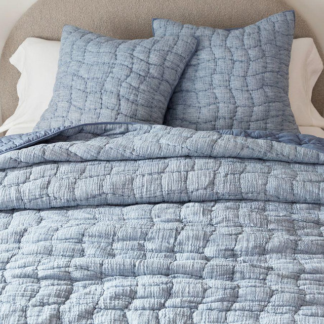 Cloud Quilt, Steel Blue, King/Cal.King