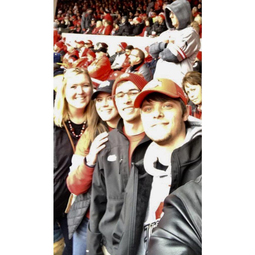 Friendly football game moments before OSU crushed Michigan in overtime!
