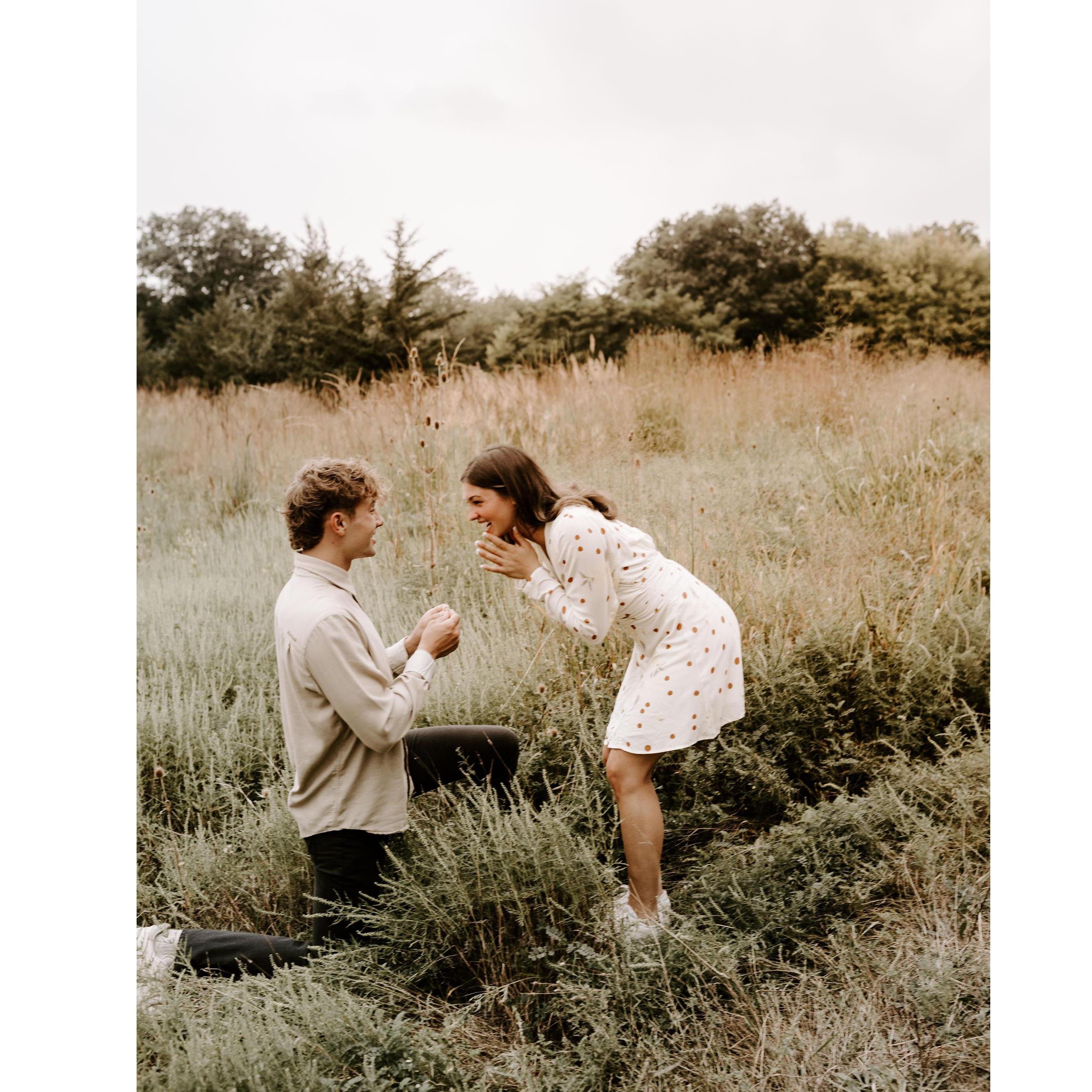 The secret's out: this is a fake proposal picture, taken about a month after the real deal! Shhh...