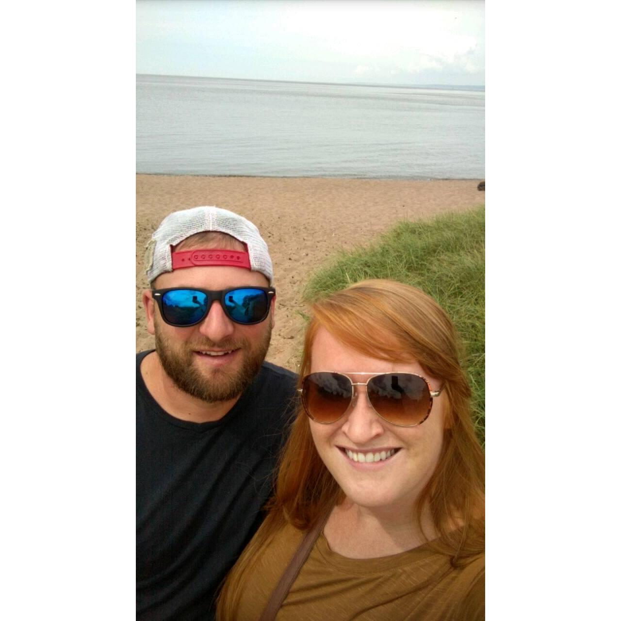 CJ's first trip to MN and seeing just the southern tip of Lake Superior