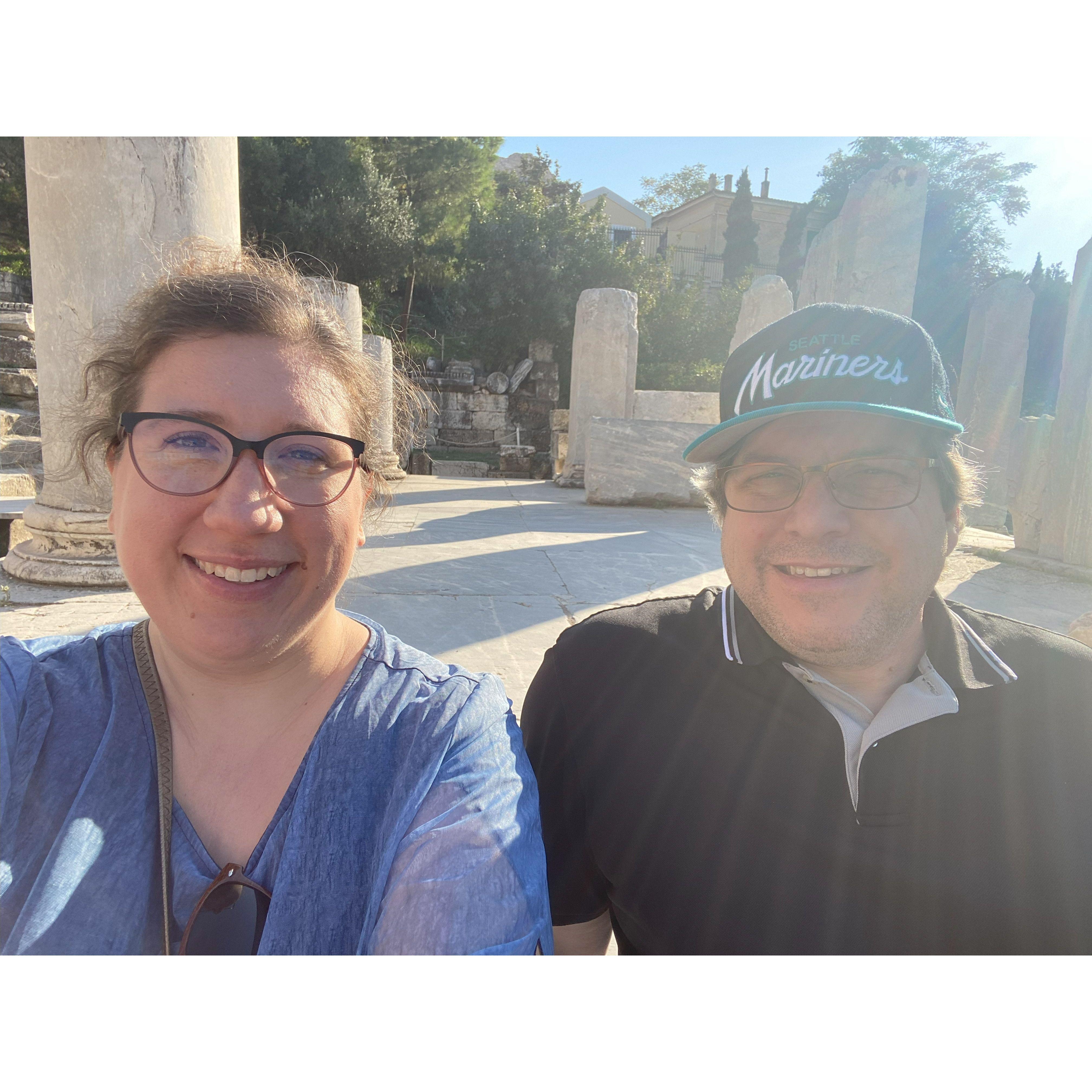 The Roman Agora - a break during our shopping!