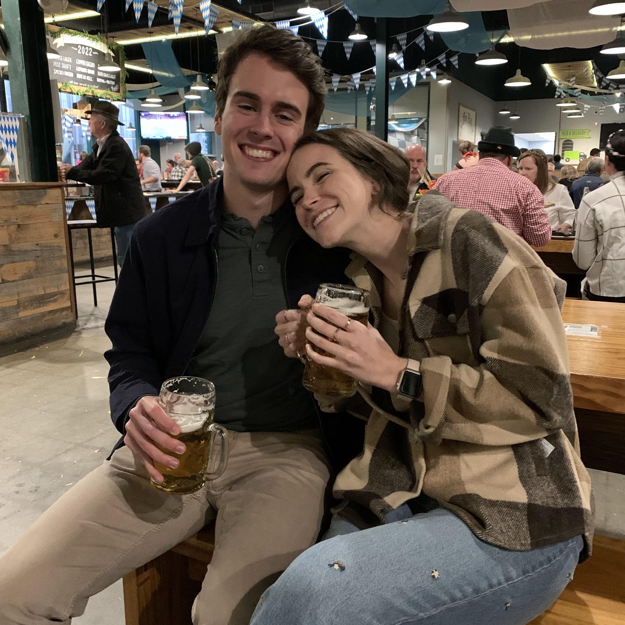 Celebrating one year of knowing each other at the place we met, Jack's Abby brewery! October 2022