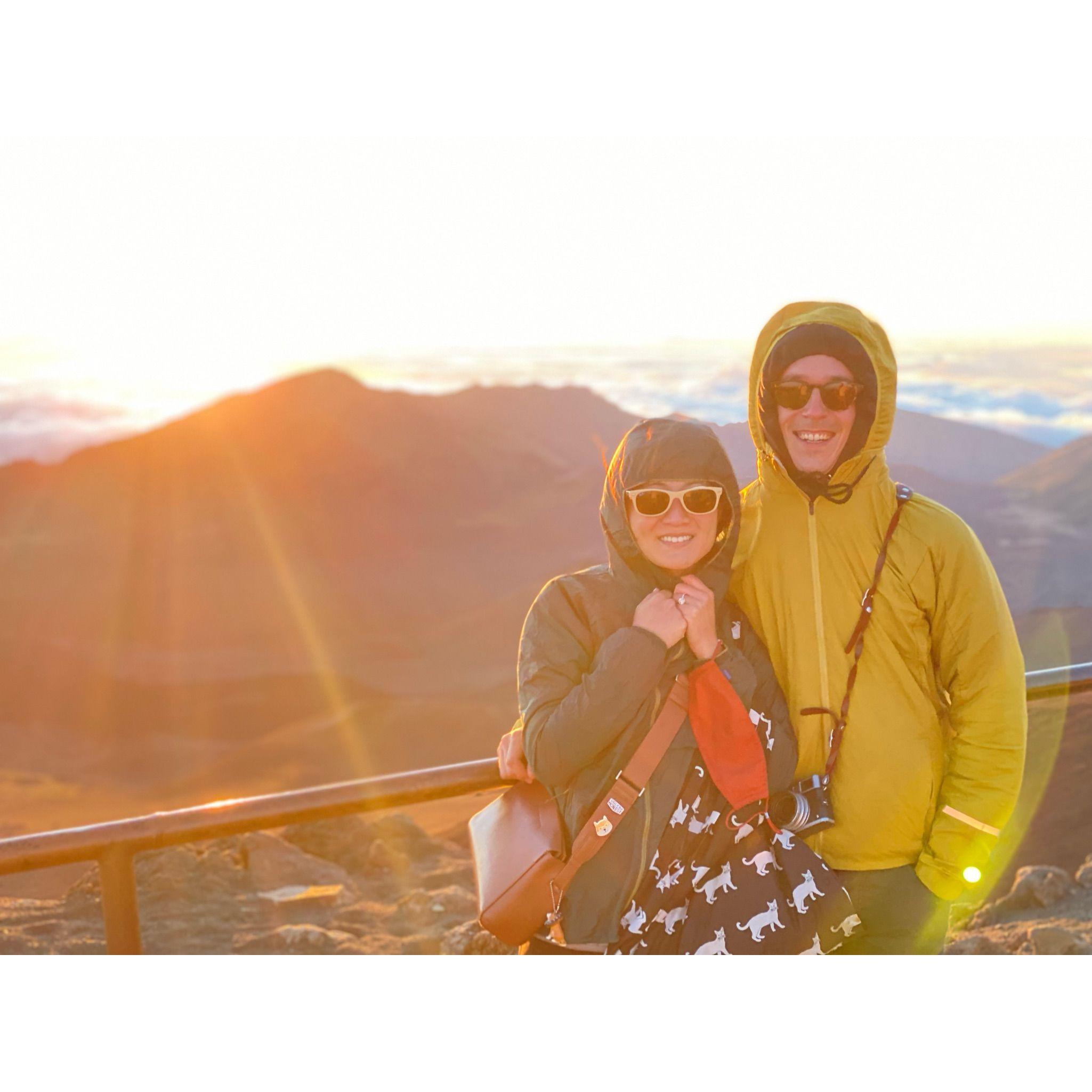 Watching the sunrise at Haleakala!