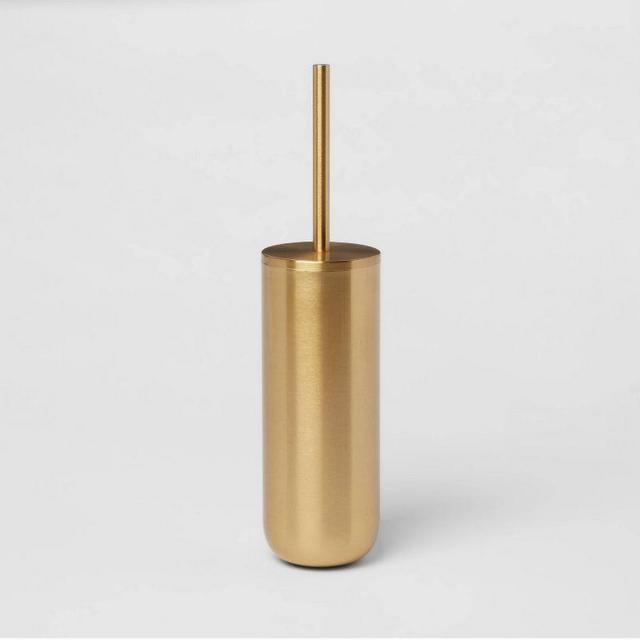 Brushed Brass Toilet Bowl Brush Gold - Threshold™