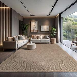 CAMILSON Easy Jute Rug 9x12 in Herringbone/Natural Seagrass Color