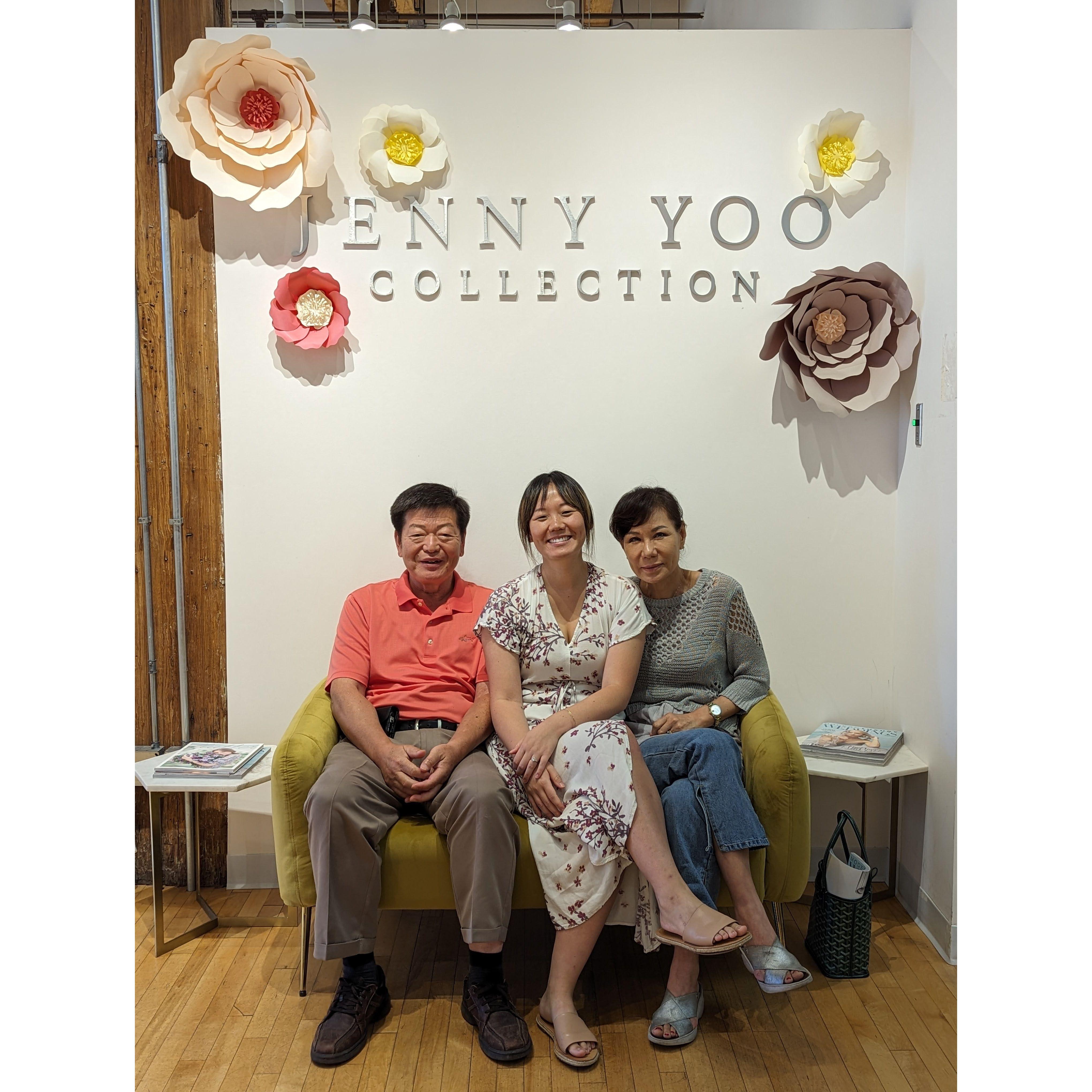 Appa joined Jenny's first dress appointment