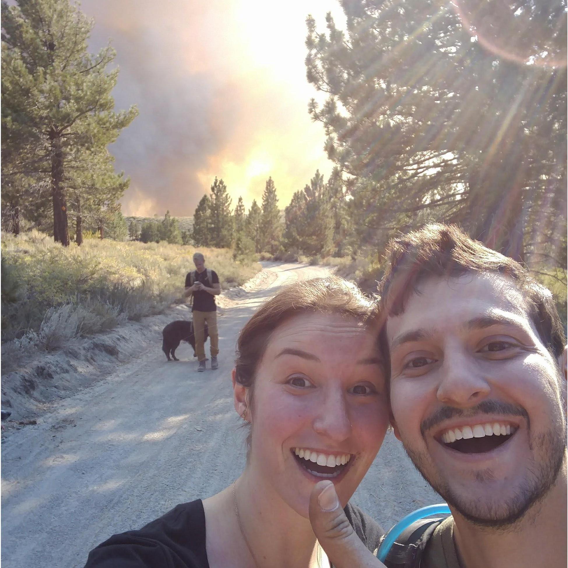 We survived a wild fire in California! You can see it in the background.