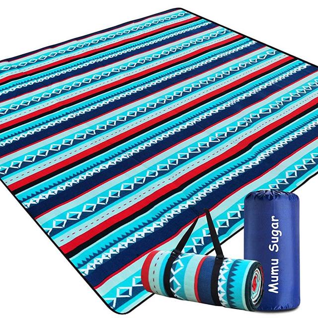 Mumu Sugar Outdoor Picnic Blanket,Extra Large Picnic Blanket 80"x80" with 3 Layers Material,Waterproof Foldable Picnic Outdoor Blanket Picnic Mat for Camping Beach Park Family Concerts Fireworks