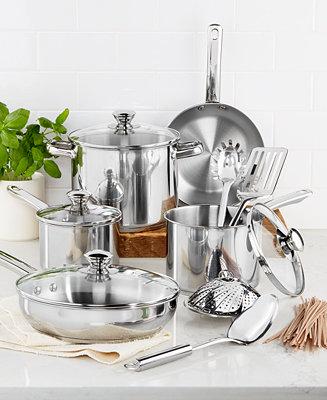 Stainless Steel 13-Pc. Cookware Set, Created for Macy's