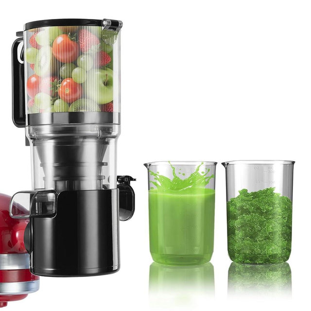 Masticating Juicer Attachment for KitchenAid Stand Mixer,Slow Cold Press Juicer for Kitchenaid Accessory with 4.5" Large Feed Chute,2 * 28oz Cups for Whole Fruits & Vegetables by Aifeel
