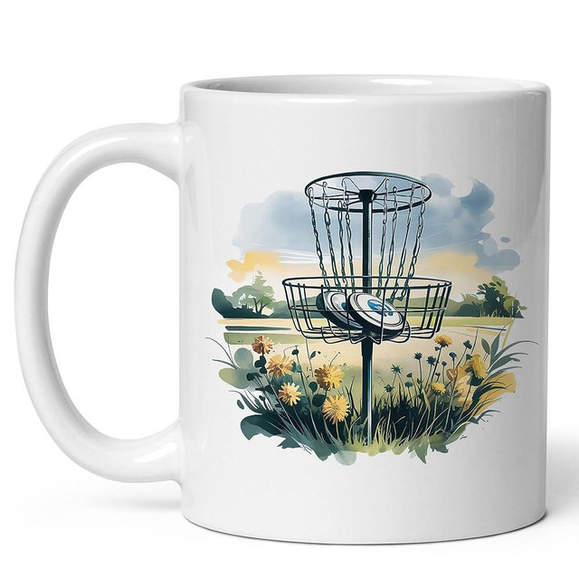 Disc Golf Ceramic Coffee Mug 11oz Golfer Player Souvenir - Tea Coffee Mug with Comfortable Grip - Unique Sport Gift Cup for Men Women Mom Dad - Vibrant Long-Lasting Print ID44991