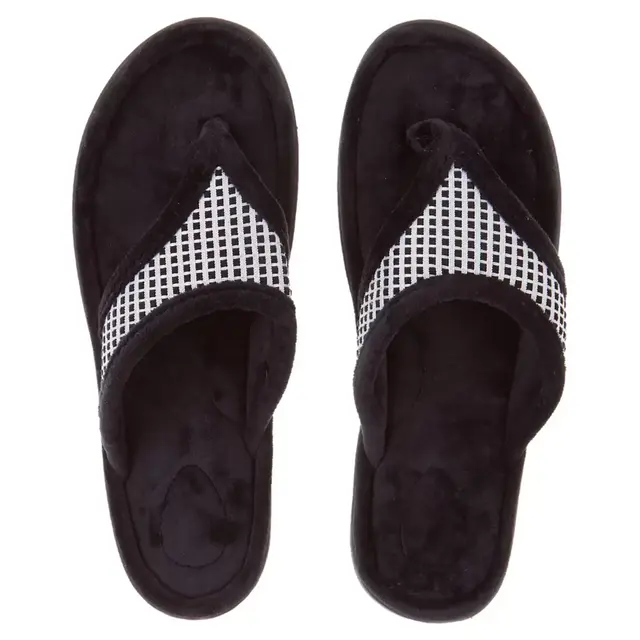 Brookstone® Medium Thong Slippers in Grey