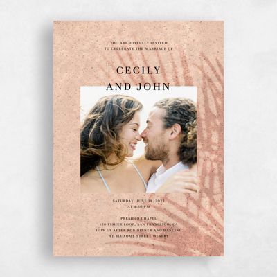 Mocha, Brown Wedding Invitation - Seabay Portrait