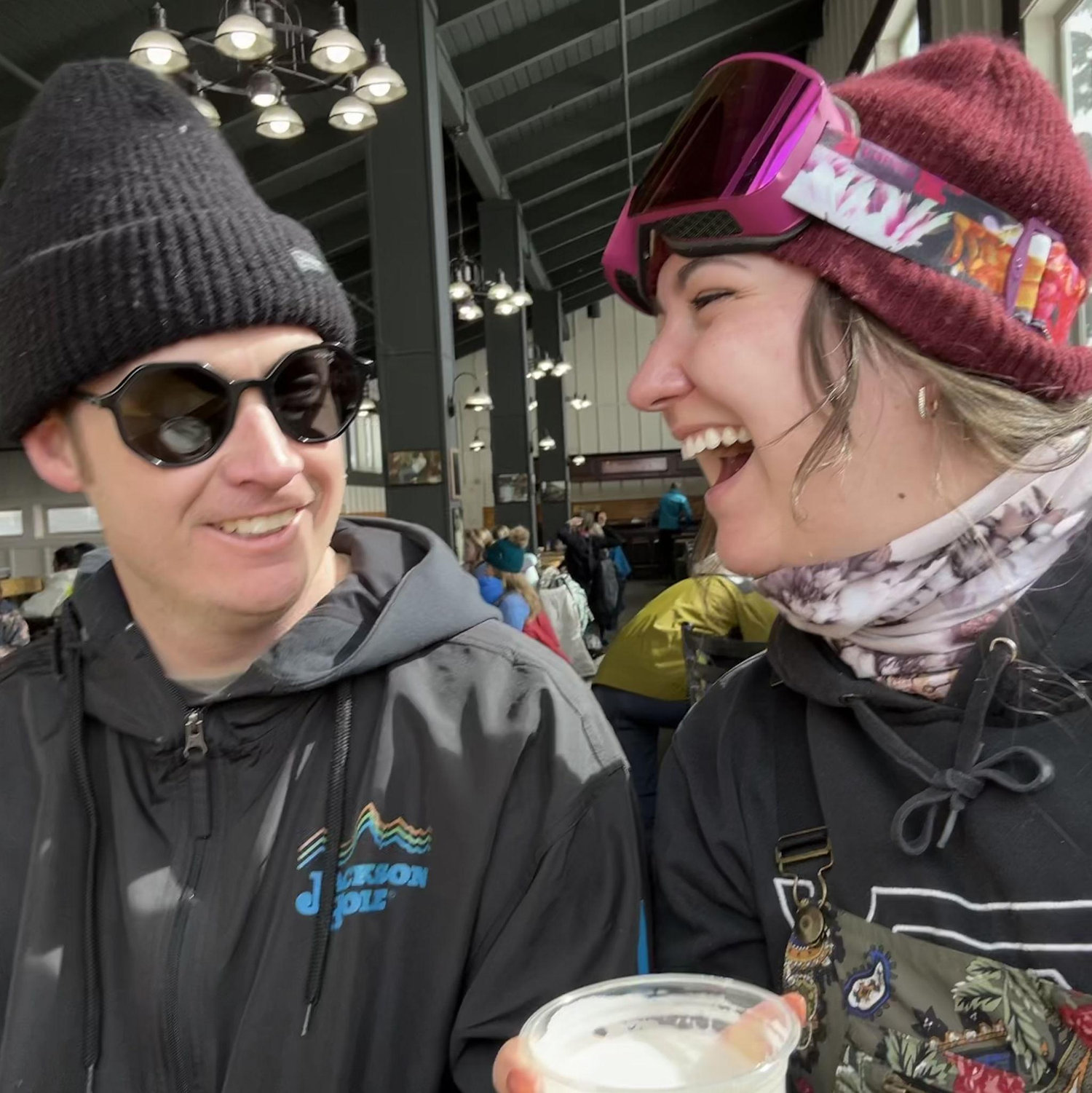 Having a beer on the slopes