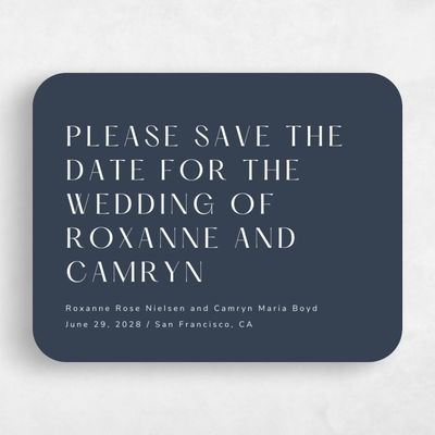 Blue Rounded Wedding Save the Date - Cerrito Type