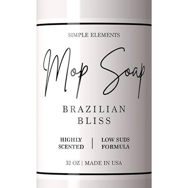 Mop Soap Highly Scented Fragrance, Long Lasting Luxury Floor Cleaner for Hardwood, Tile, Laminate & Stone, Low Suds No Residue Formula, All Mop Types, Made in USA, 32oz Brazilian Bliss Fragrance