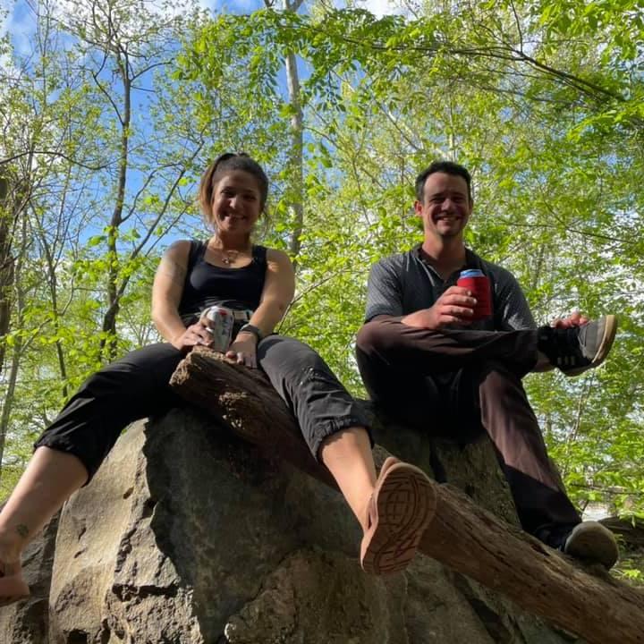 Rock climbing together a few weeks after we met, an excuse to hang out again
