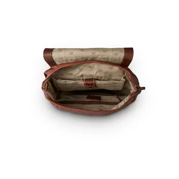 Brown Saddle Stitch Leather Backpack