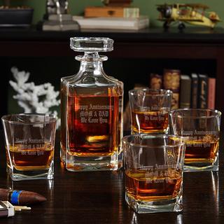 Personalized Carson Decanter with Rutherford Whiskey Glasses