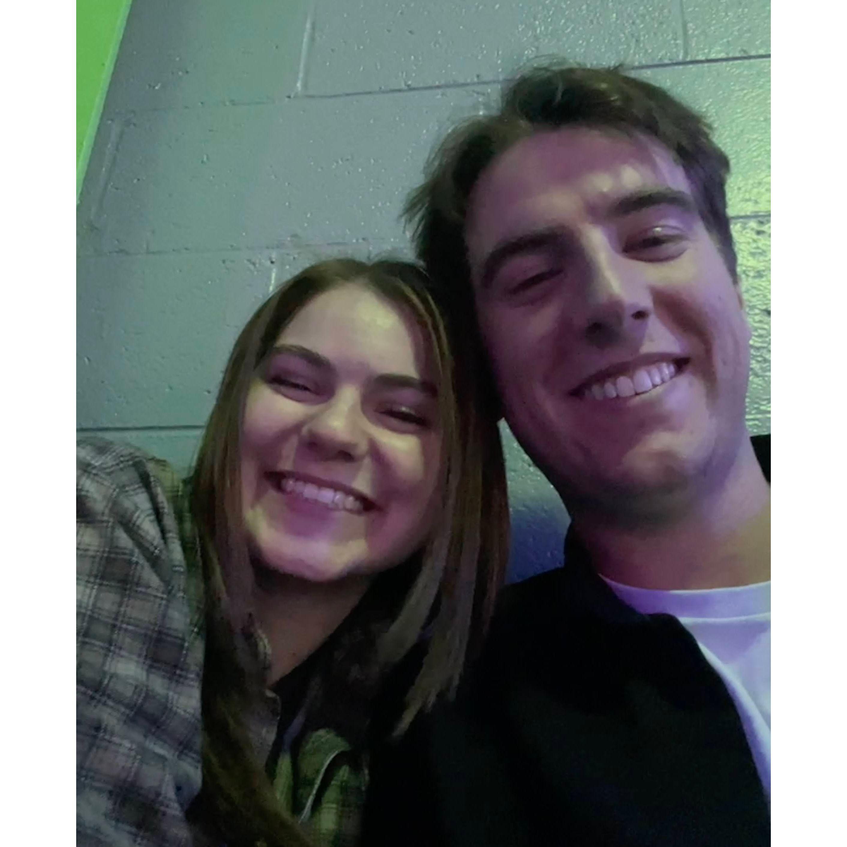Our first "real" photo together, the night Dustin asked me to be his girlfriend!