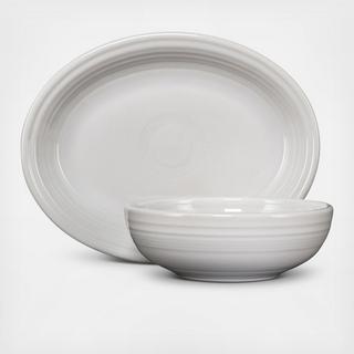 2-Piece Serve Set Oval Platter & Bistro Bowl