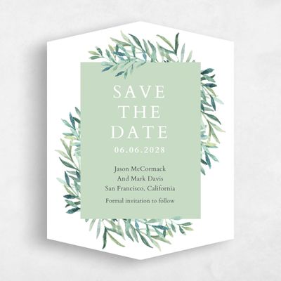 Green Diamond Wedding Save the Date - Eastwick Block