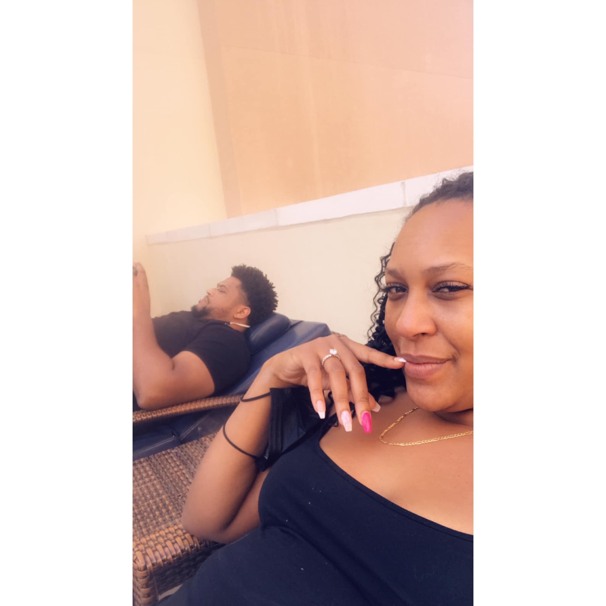 Poolside in Dubai...