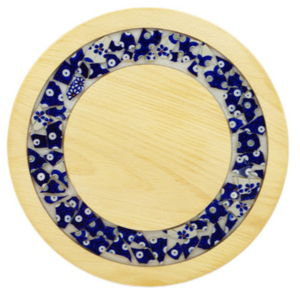 Wood 12" Lazy Susan Blue