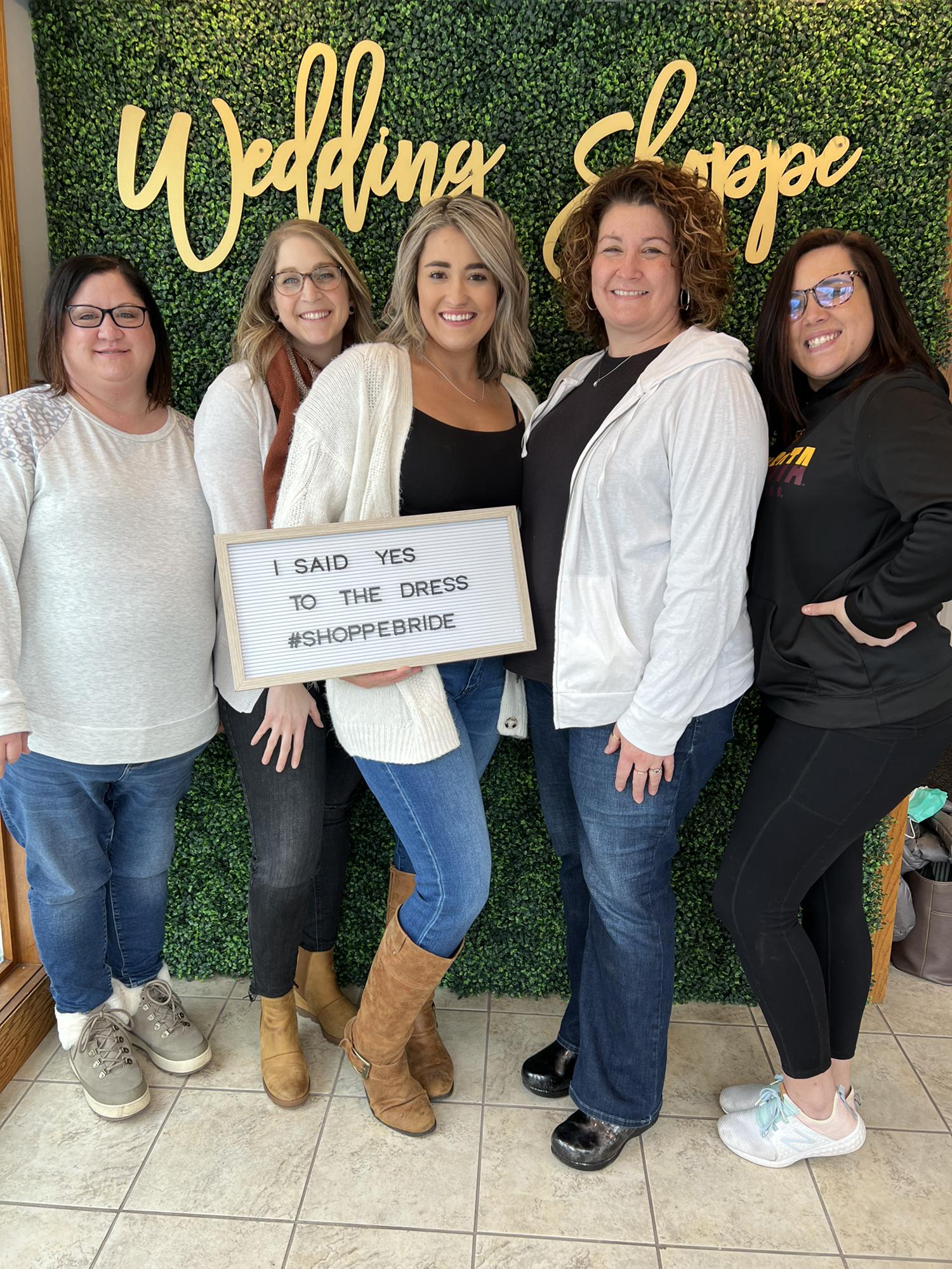 Mary, Kristen, Missy and Katie all helped Andrea pick the perfect dress for her big day!