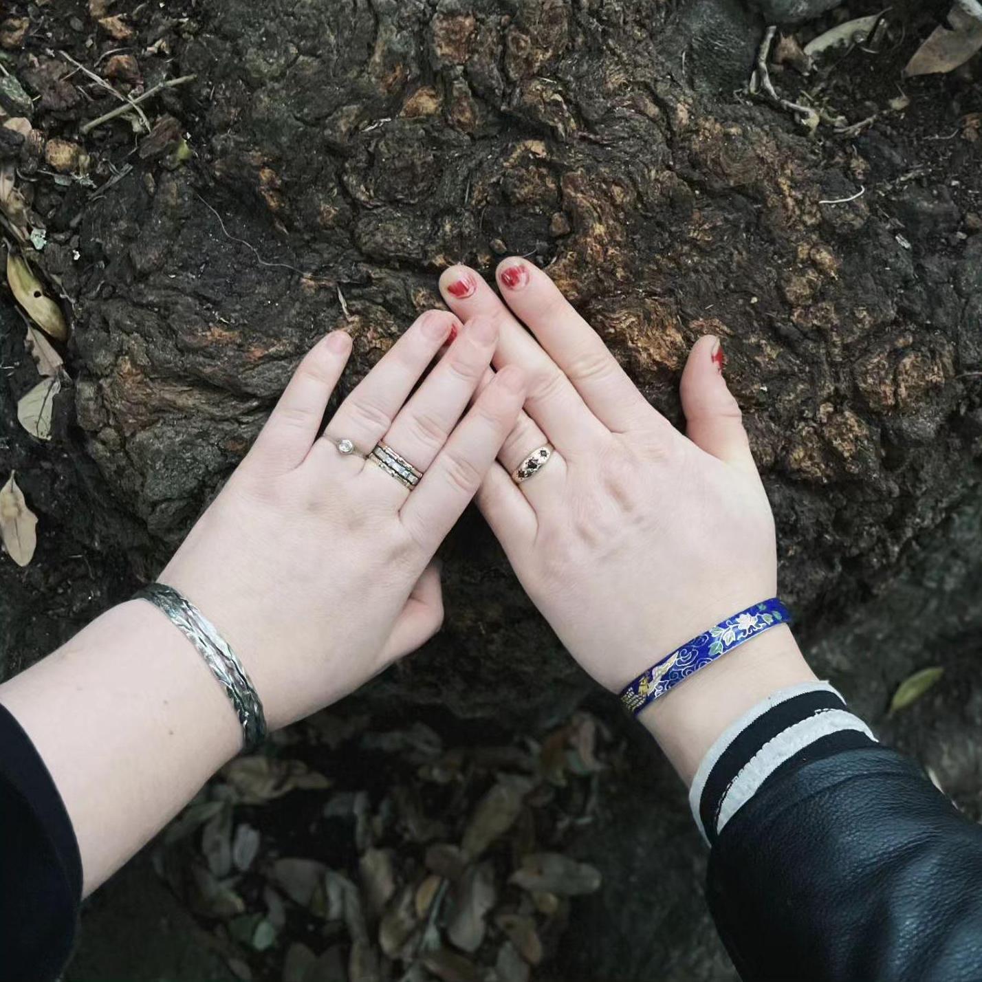 WE'RE ENGAGED!! Unbeknownst to each other, we both stowed away rings in our instrument cases with plans to propose under the same tree in New Orleans that we had sat under a few months prior on tour.