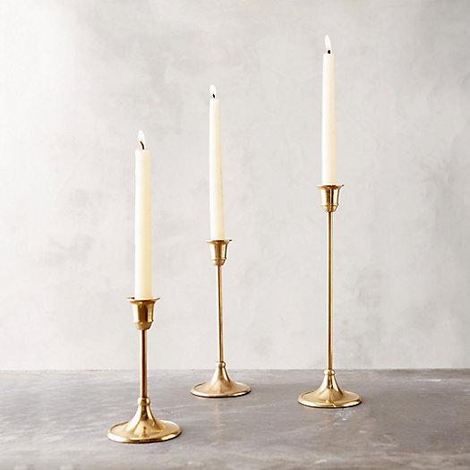 Antiqued Brass Candlestick, Size Small