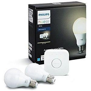 Philips Hue White A19 60W Equivalent Smart Bulb Starter Kit