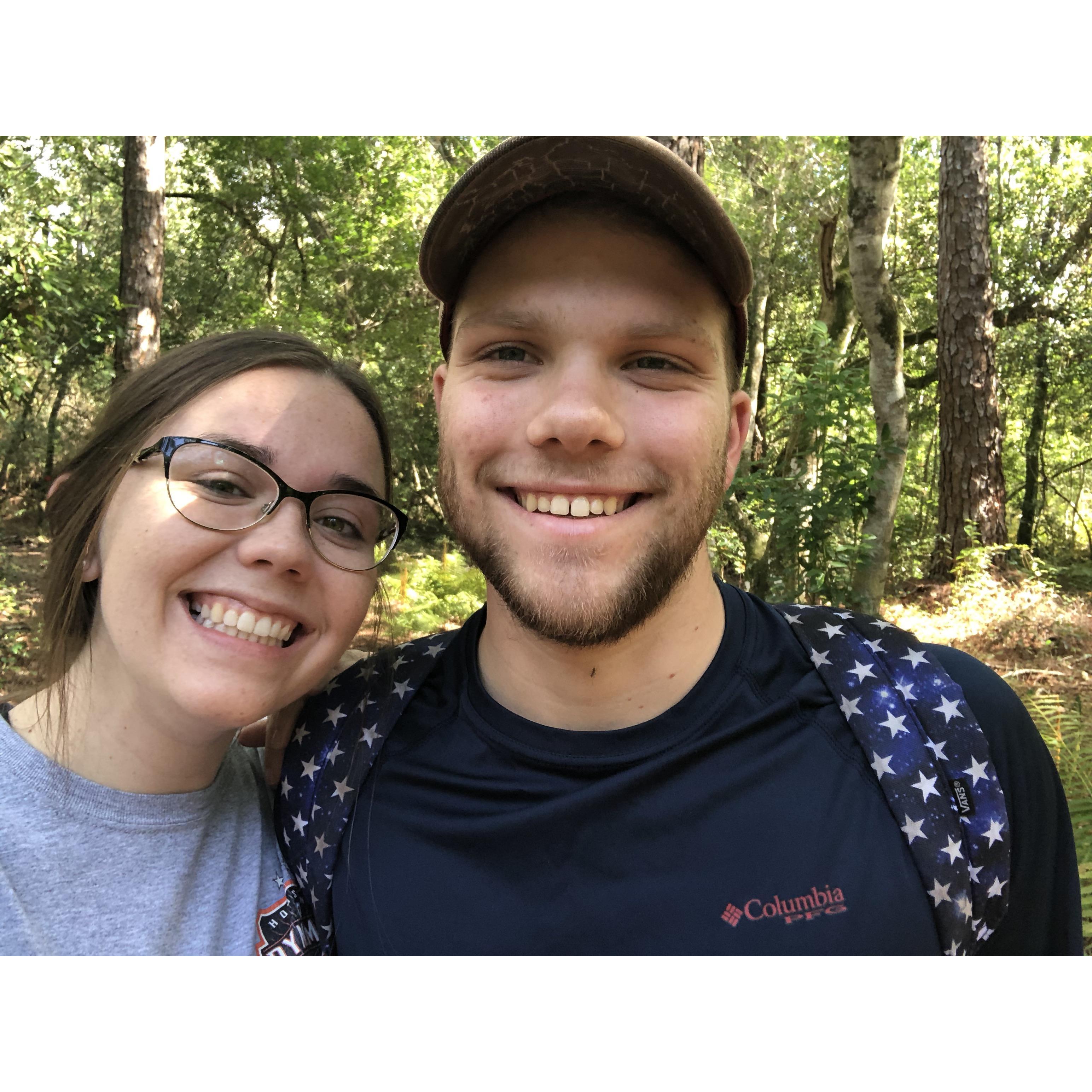 Hiking at Lake Griffin State Park (before I knew we were going to Disney Springs)