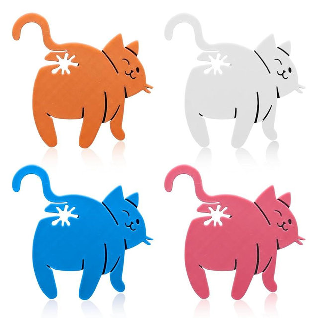 4PCS Funny Cat Butt Bread Clip, 3D Printed Cat Butt Bag Clips for Cat Lovers, Reusable Bread & Chip Bag Sealer Quirky Kitchen Gadget Home Decor Gift