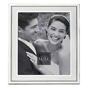 Reed & Barton Luxe Collection 8-Inch x 10-Inch Facets Picture Frame in White/Silver