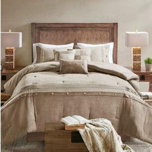 Madison Park Boone Microsuede 7-Pc. King Comforter Sets - Color: Tan