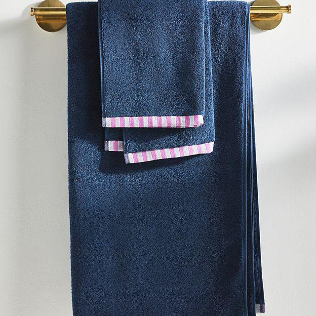 The Sloane Stripe Trim Soft Cotton Towel Collection