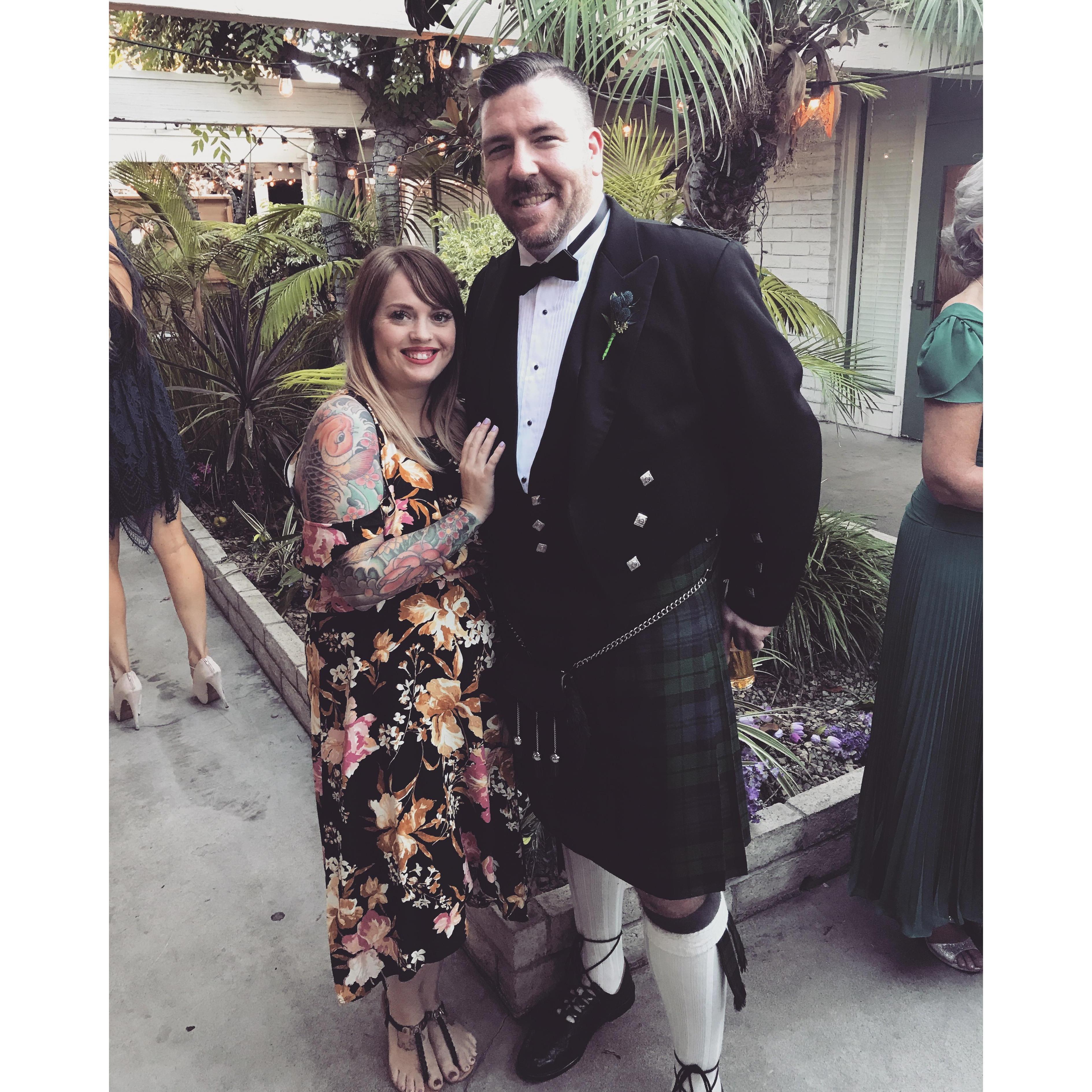 Ryan's turn to be a Groomsman in one of his best guy friends weddings! So cool to see him in a Kilt!
