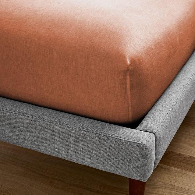 European Flax Linen Sheet Set, King, Terracotta Melange