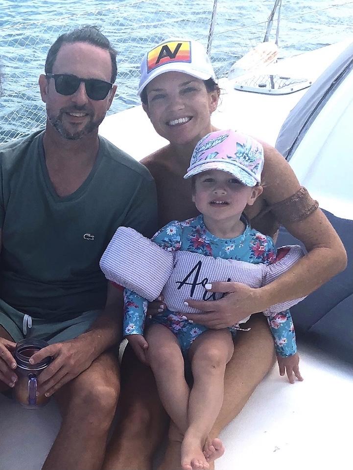 Sailing in Puerto Rico with our little skipper