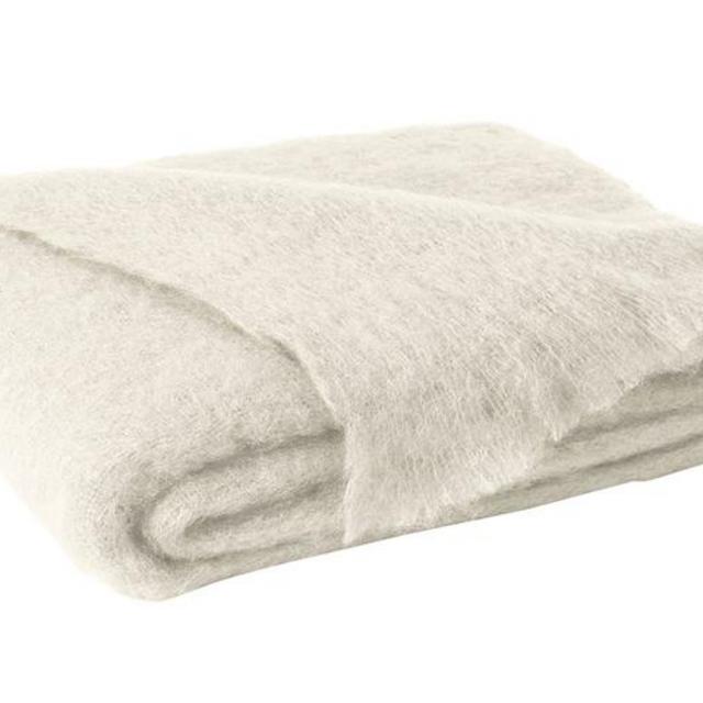 Cream Brushed Mohair Throw