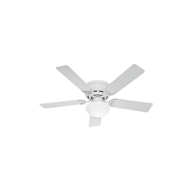 52" Low Profile III Plus White Ceiling Fan with Light - Hunter Fan