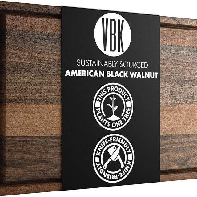 Walnut Wood Cutting Board - Made in USA - Reversible - by Virginia Boys Kitchens