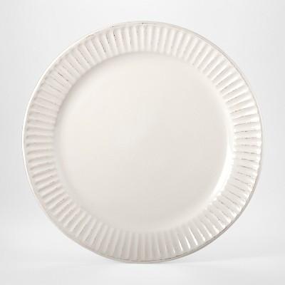 Stoneware Harrison Lines Dinner Plate 10.4" White - Threshold™