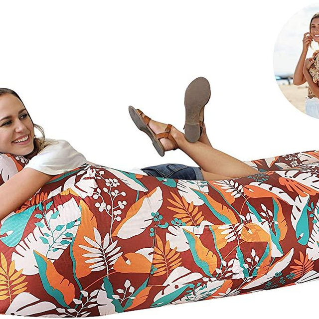 Wekapo Inflatable Lounger Air Sofa Hammock-Portable,Water Proof& Anti-Air Leaking Design-Ideal Couch for Backyard Lakeside Beach Traveling Camping Picnics & Music Festivals Camping Compression Sacks