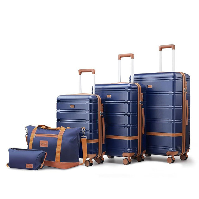NEISIA Luggage Sets 3 Piece with spinner wheels, PC+ABS Hard Shell Travel Luggage,Lightweight Carry-on suitcases with TSA Lock,YKK Zippers (Navy)